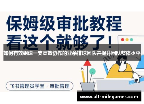 如何有效组建一支高效协作的业余排球团队并提升团队整体水平